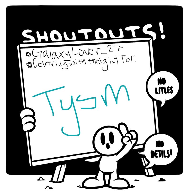 blank canvas that says above it shoutouts