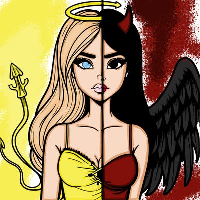 devil vs angel realistic girl