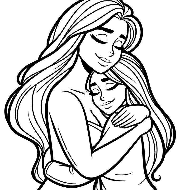 woman hugging another person