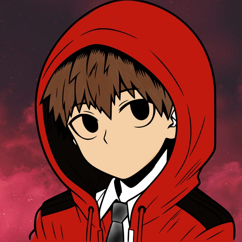manga character with a hoodie
