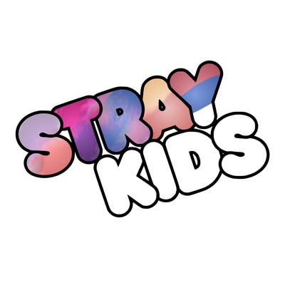 bubble letters saying stray kids