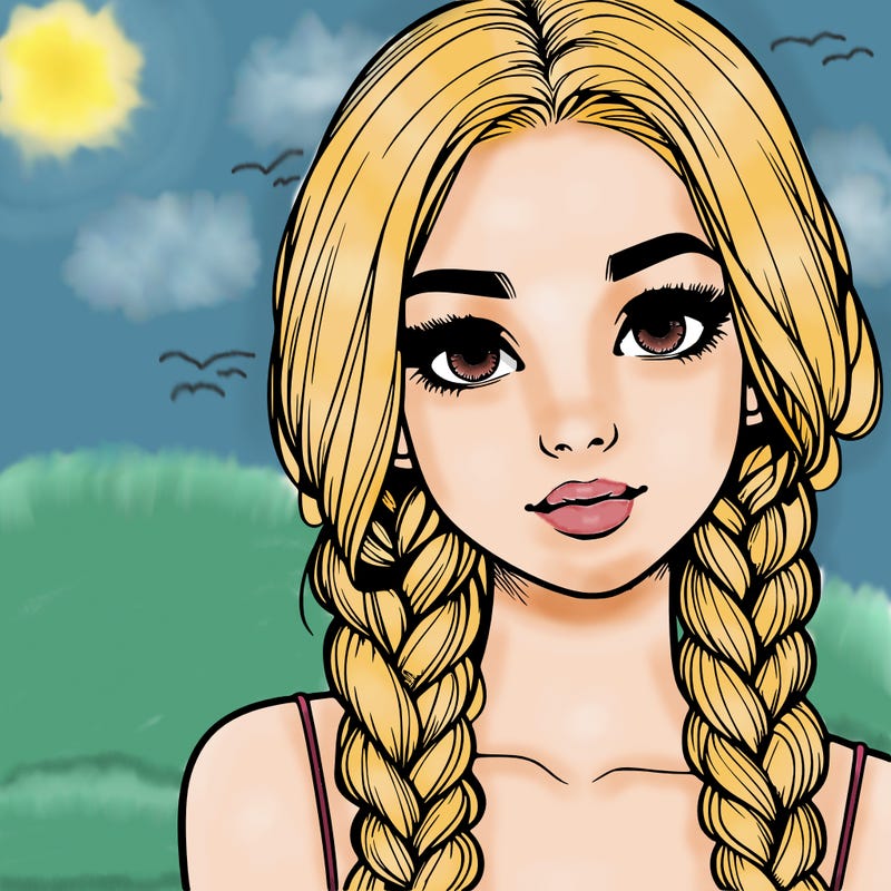 realistic girl with braids
