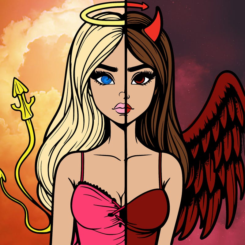 devil vs angel realistic girl