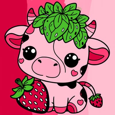 cute strawberry cow