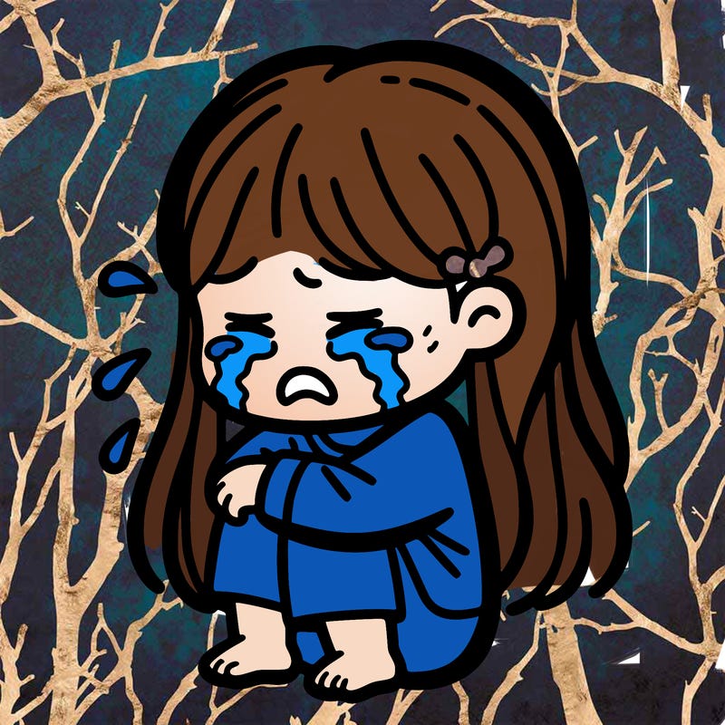 a girl crying