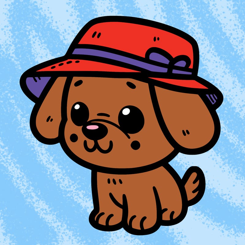 a dog with a hat
