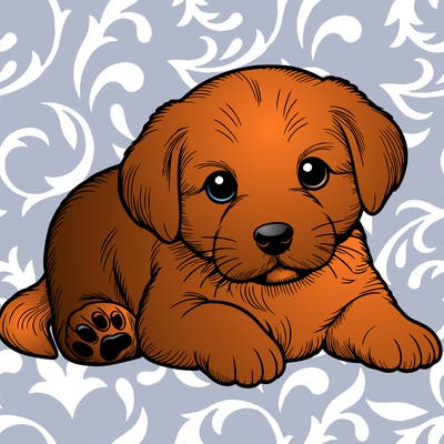 a cute realistic puppy