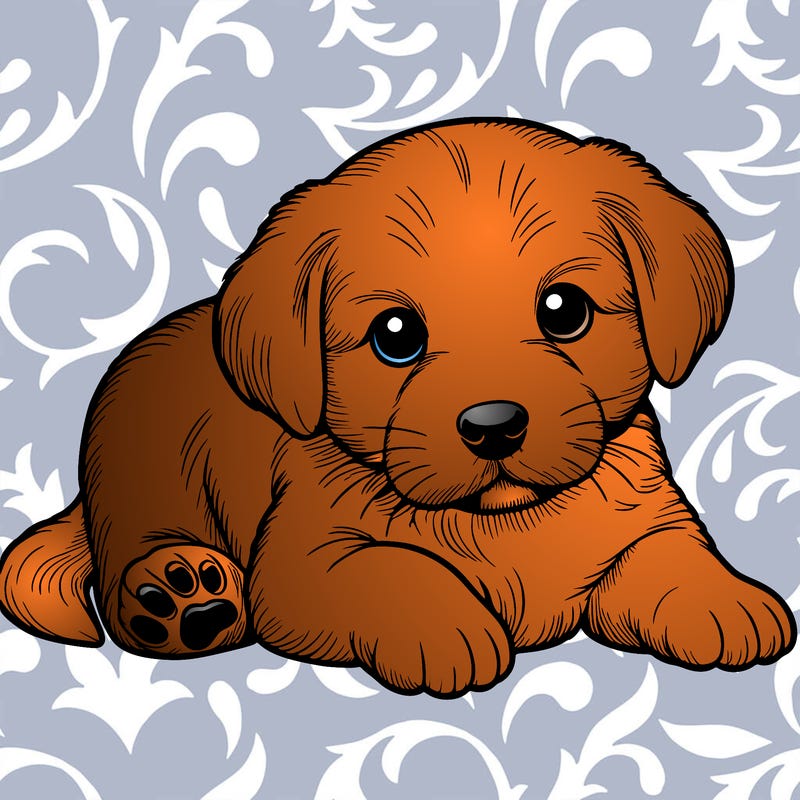 a cute realistic puppy