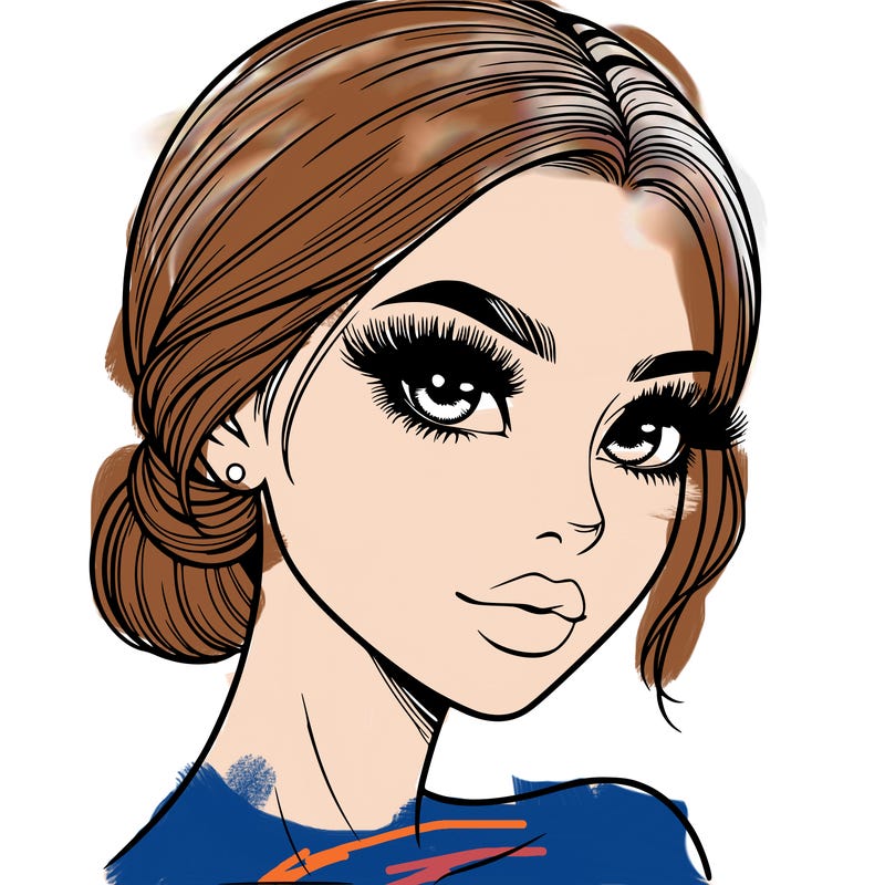 realistic girl with lashes