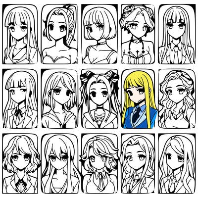 girls that look diffrent anime