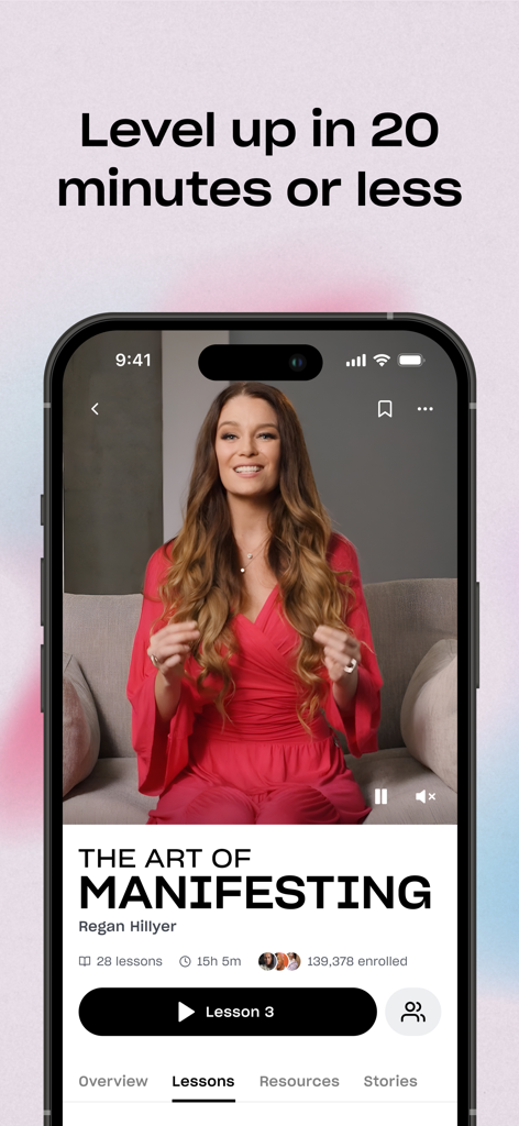 Mindvalley: Self Improvement - Regan Hillyer teaching a lesson on manifesting in the Mindvalley app