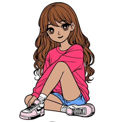 girl sitting realistic