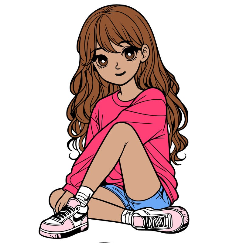 girl sitting realistic