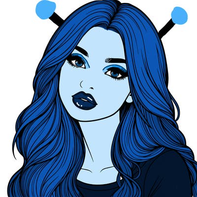 realistic girl with hair on her hair and lips