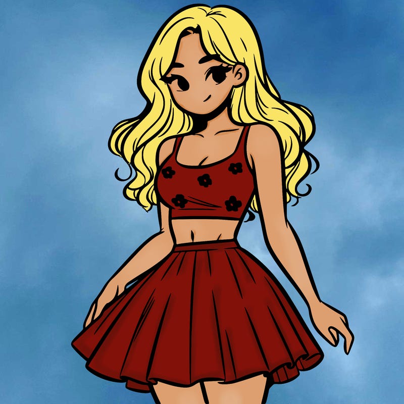 woman in a skirt and crop top