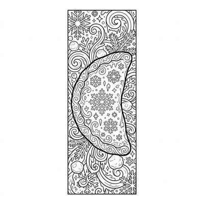 Indulge in a unique coloring experience with this delightful calzone, transformed into a frosty winter scene. Perfect for foodies and winter lovers, this intricate design doubles as a beautiful bookmark.