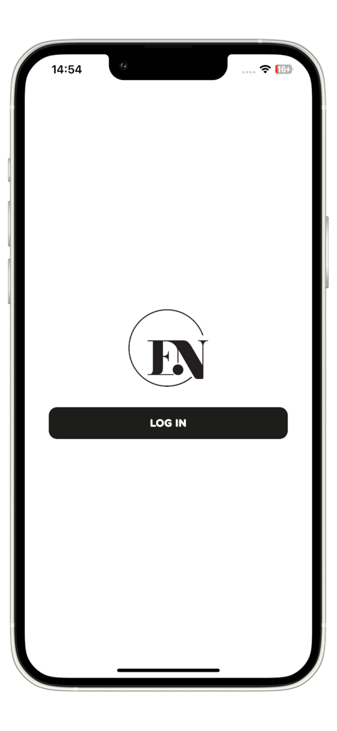 Login screen of the England Netball Tickets app featuring the EN logo and a login button.