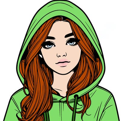 realistic girl with a hoodie