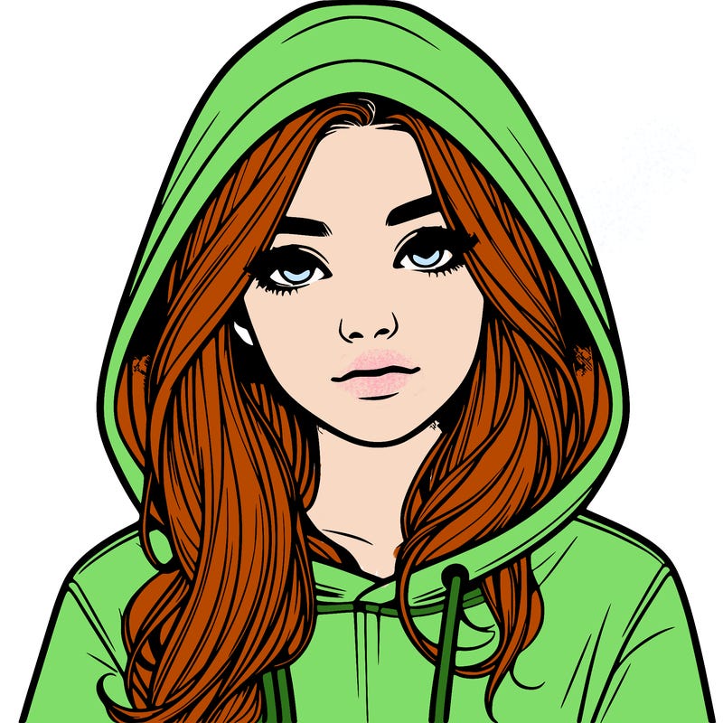 realistic girl with a hoodie