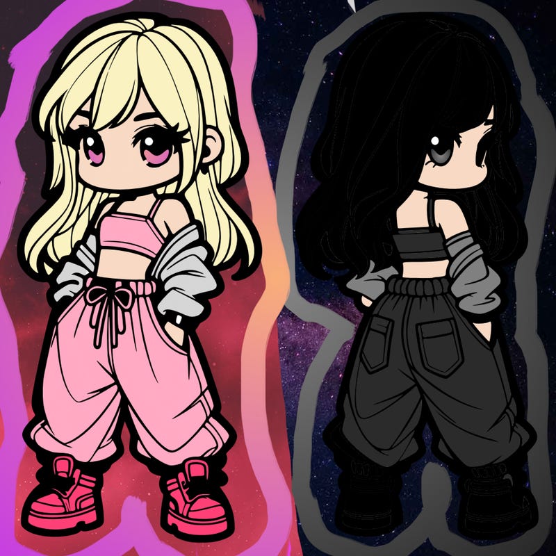 girl in crop top and baggy pants