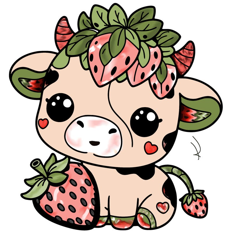 cute strawberry cow