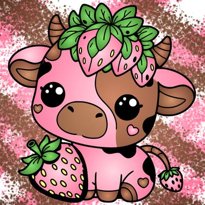 cute strawberry cow