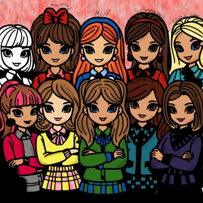 preppy gang of girls