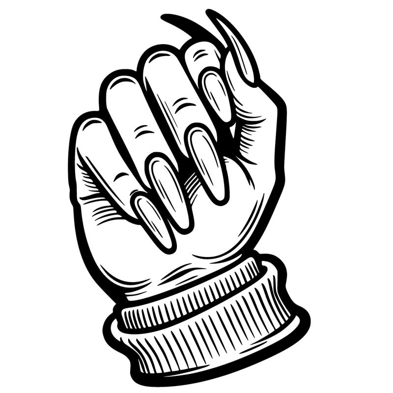 hand with fake nails on