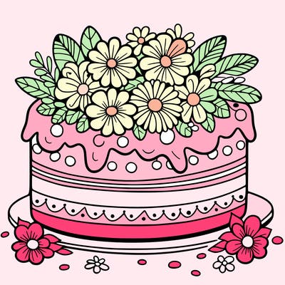 cake with flowers