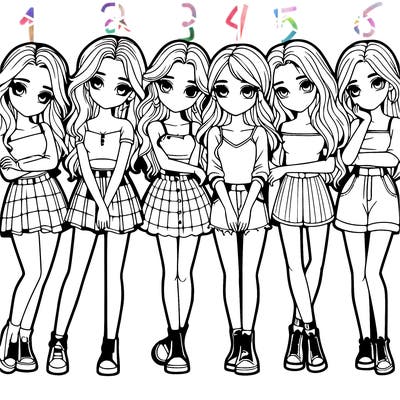 a group of girls realistic