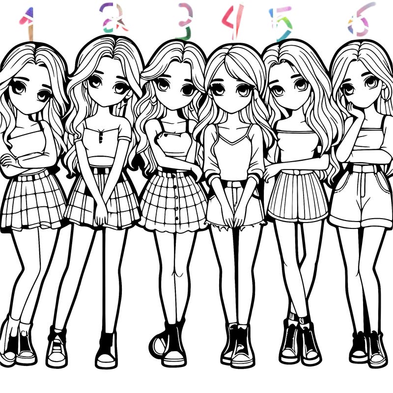 a group of girls realistic