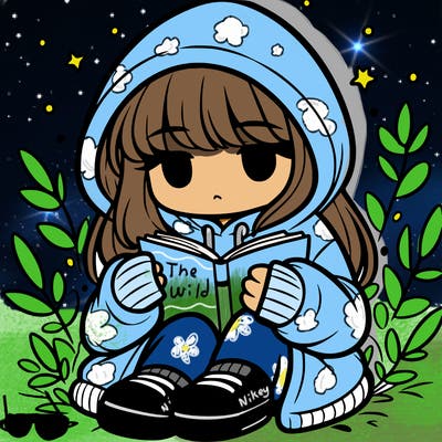 girl in oversized hoodie reading a book