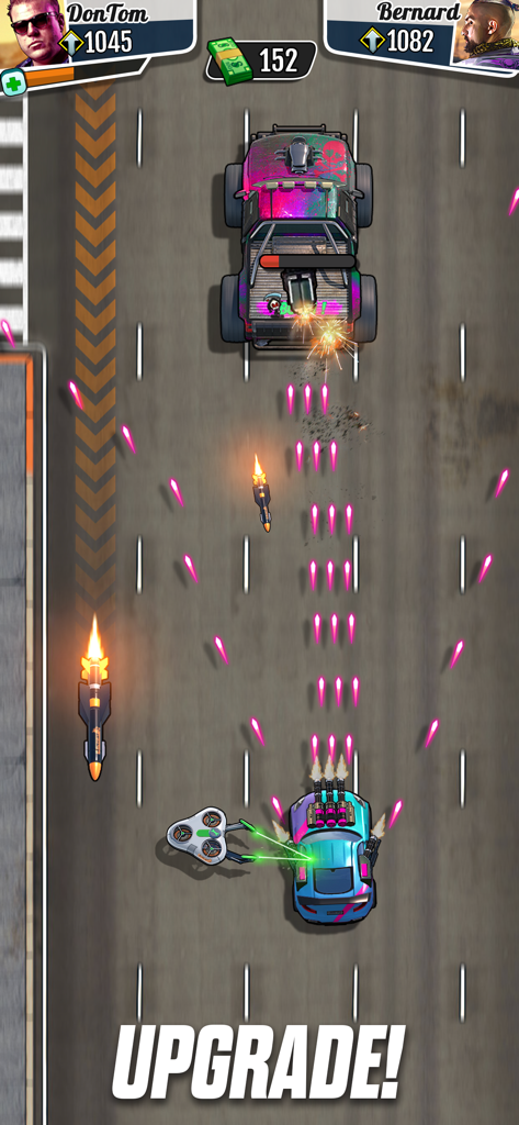 Jogabilidade de corrida e tiro aérea de Fastlane Road to Revenge com melhorias de carros e combate