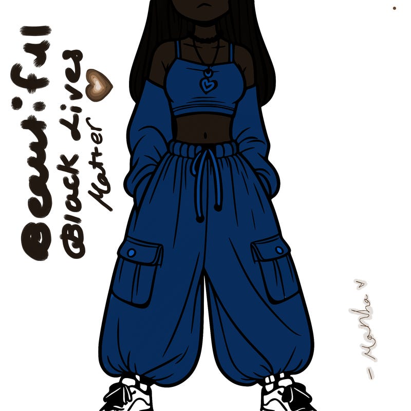 girl in a crop top and baggy pants