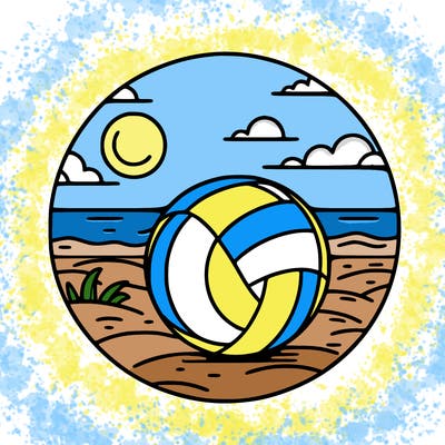 volleyball on a beach