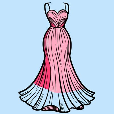 attractive long fashion dress