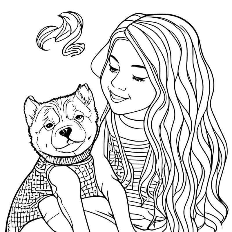 girl with dog