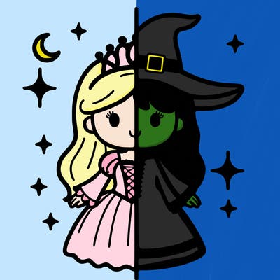 split princess and witch