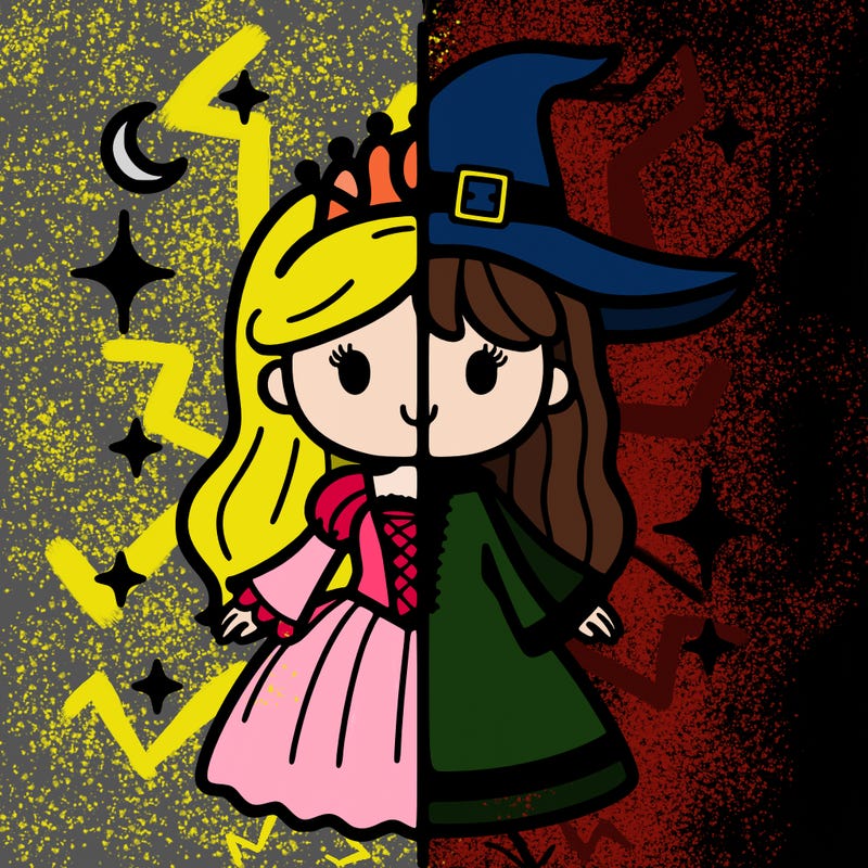 split princess and witch