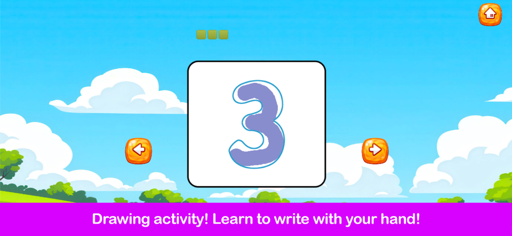 Learn Letters & Numbers - A digital tracing activity for learning to write the number three