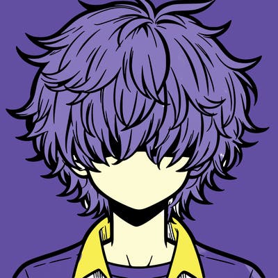 manga boy fluffy hair covering his eyes