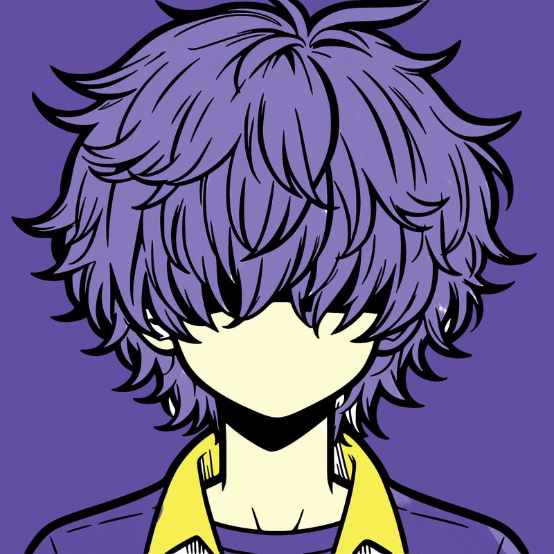 manga boy fluffy hair covering his eyes