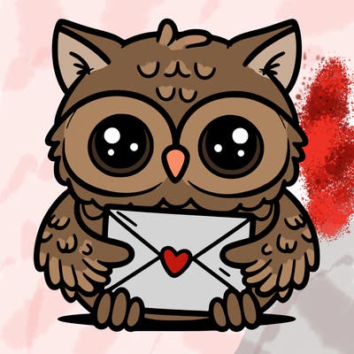 owl holding an envelope