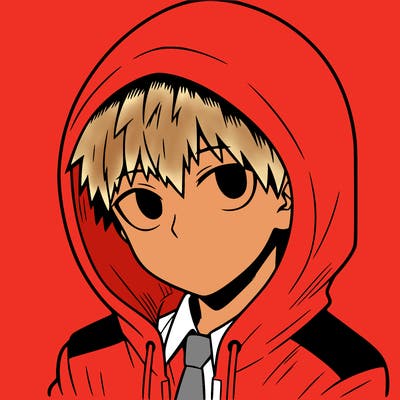 manga character with a hoodie