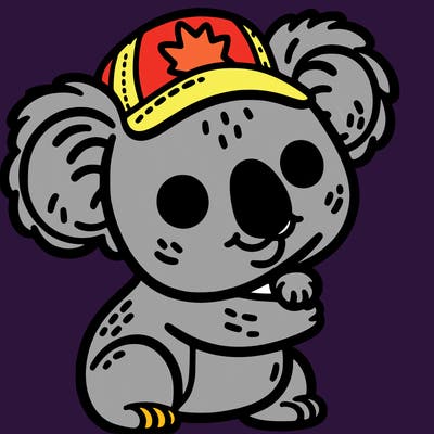 a koala with the australian cap