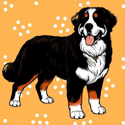 realistic bernese mountain dog