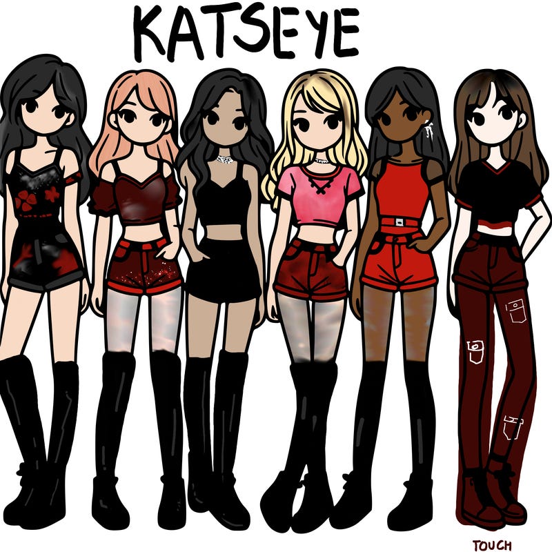 a group of girls wearing crop tops and shorts