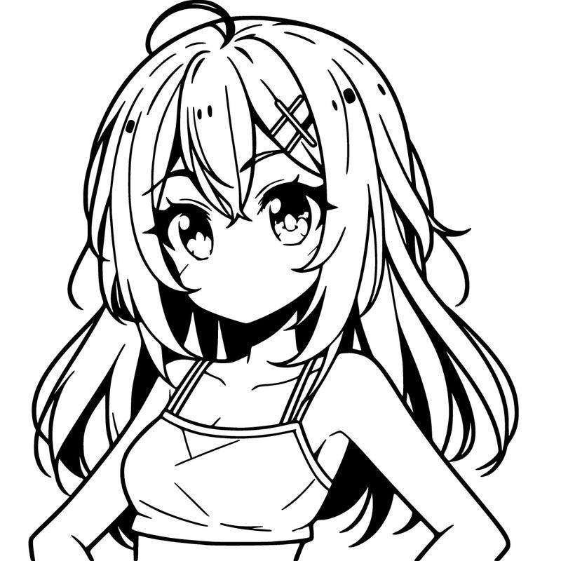 anime girl with crop top