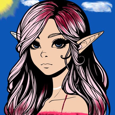 elf girl realistic dark fantasy