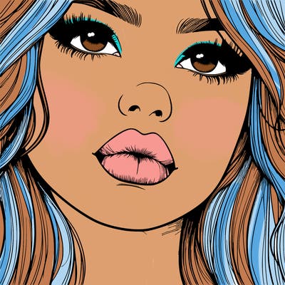 really realistic girl with lips